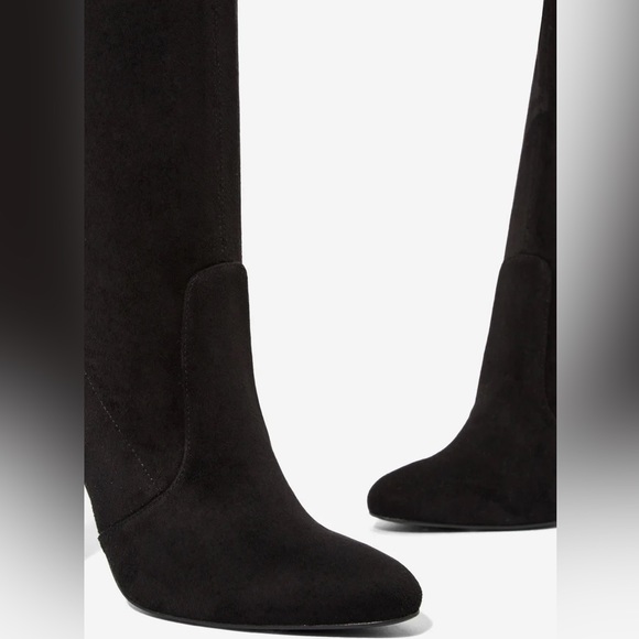 NIB Black Over The Knee Faux Sued Boots - Picture 5 of 5